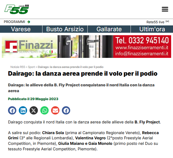 Articolo Rete55 Dairago: la danza aerea prende il volo per il podio